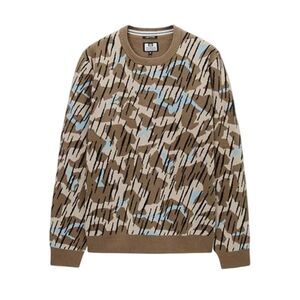Weekend Offender Mens Camo Knitted Sweatshirt / Sand